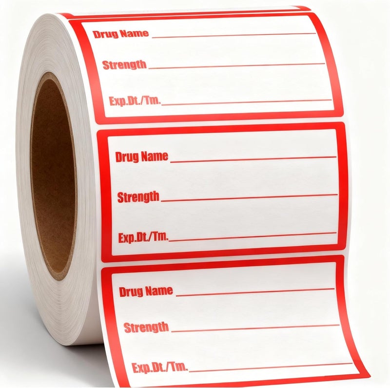 Well Tile 500Pcs Drug Name Label Stickers Medication Strength Stickers 1x2 Inch-Veterinary Instruction Labels Reminder Labels - Image 1